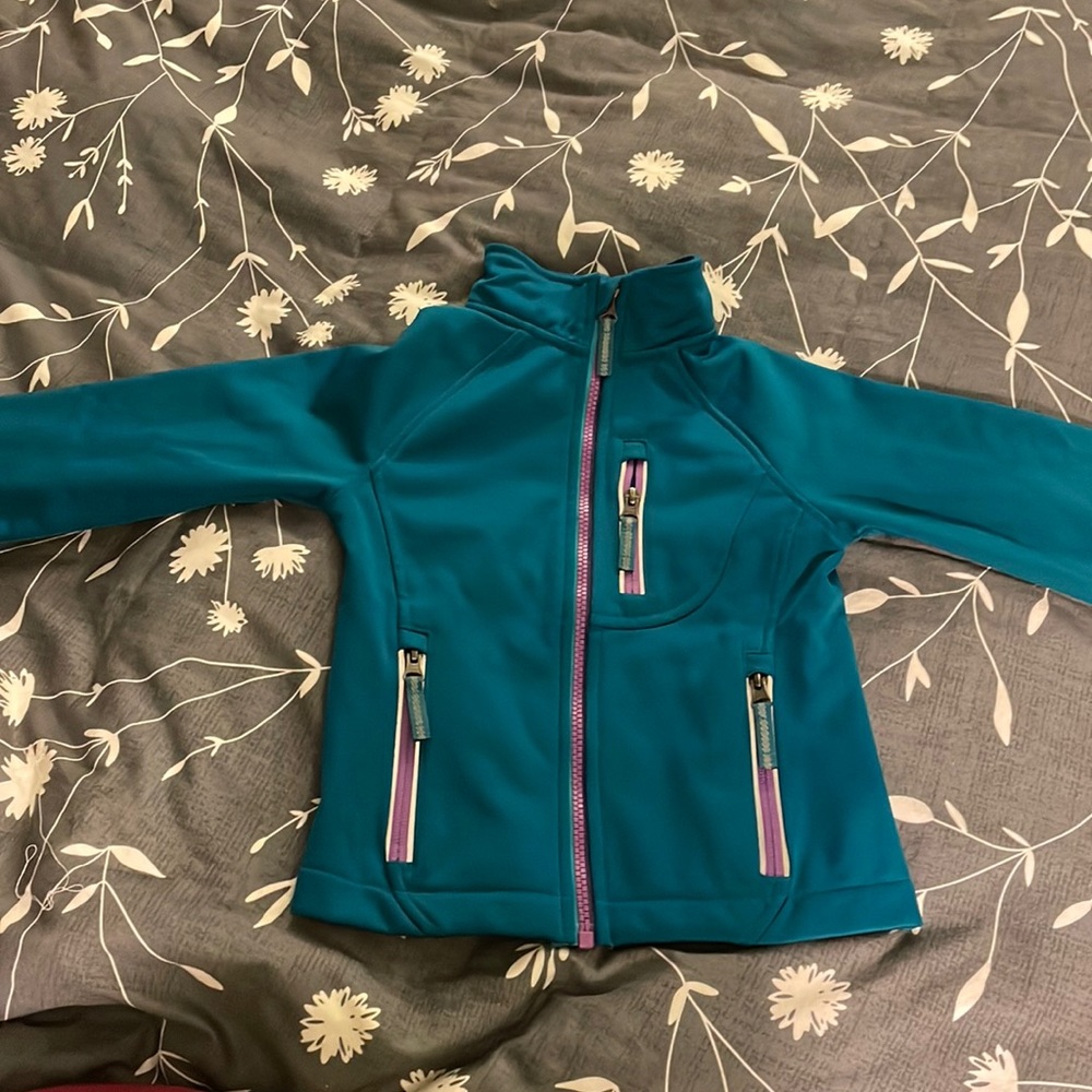 Lands End size 4 soft shell jacket (teal blue)